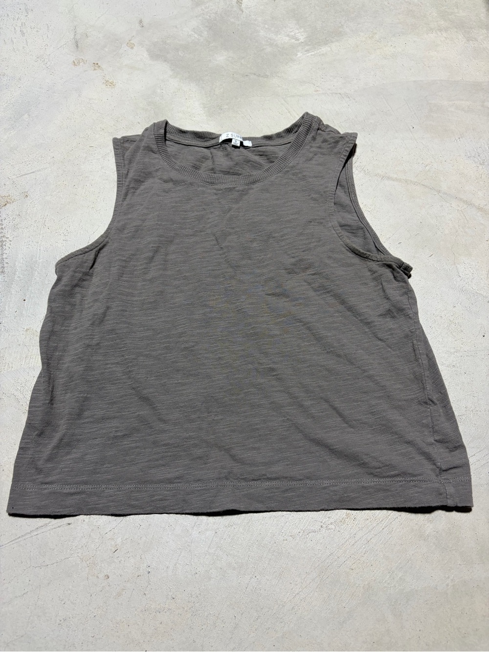 Z supply Women's Sleeveless Crop Tank Top brown small